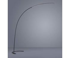Piantana lampada ad arco da terra moderna nera led 3000k dimmerabile design spessore sottile Garanzia Italiana 5 anni