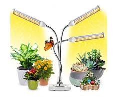 Garpsen Lampada per Piante Indoor, Upgrade 315 LEDs Lampada Coltivazione Indoor LED, 3 Heads Luci per Piante con Timer, Spettro Completo Grow Light per Semina, Crescita, Fioritura e Fruttificazione