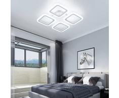 OTREN Plafoniera Led Soffitto Moderna, 48W Lampadario Soffitto, 6500K Bianco Freddo Luce Led per Soggiorno, Camera da Letto, Cucina, Ufficio, 4800LM, Quadrato