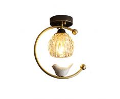 ZWPAYF Plafoniera da incasso in cristallo da 9,1 pollici Plafoniera moderna da camera da letto Lampada da soffitto a sospensione in ottone spazzolato dorato Plafoniere con paralume in cristallo traspa