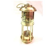 Calvin Handicrafts Lampada a Olio minore in Ottone Antico 7~ Lampada per Barca Lanterna Nautica Marittima | Lampada a Olio in Ottone Antico | Lampada Lanterna per Nave |