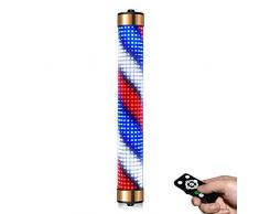 Palo Del Barbiere Barber Pole LED Light,Stile Classico Parrucchiere Barbiere Segno Rotante Strisce LED, Applique Da Parete Per Esterno A Parete, Semicircolare, Impermeabile Risparmio Energetico