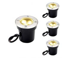 AHOTSUK Faretto da Pavimento Faretto Da Incasso a Terra 3w 12v 24v LED Luci da Incasso Faretto caldo Bianco