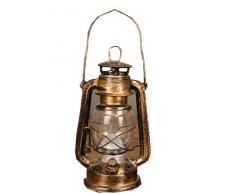 ZNZNANG Lanterna originale a petrolio in bronzo, lampada a olio antica lampada a olio, lanterna vintage, luce per studio, camera da letto, teatro, accessori di scena 24 cm