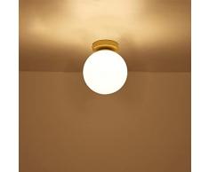 Mengjay Plafoniera Soffitto Moderna,Lampada a Sospensione Sferica in Ferro e Vetro，Illuminazione per interni，E27 lampadina，Lampada da Soffitto per Soggiorno, Camera da Letto (Small)
