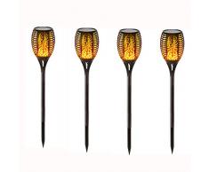 Reefa Luci Lampade Torce Solari da Giardino LED Decorative,Luci Solari Esterno Impermeabile, Effetto Danza Fiaccola, Alto 82 cm