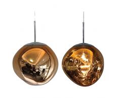Lampada a Sospensione Lava Lampada a Sospensione Moderna a Forma Irregolare in Vetro Lava Pendant Light Contemporanea Lampadario Con Decorazione a Specchio Base E27 Oro