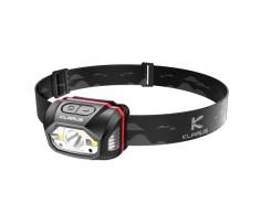 klarus HM1 - Torcia frontale ricaricabile, lampada frontale con sensore di movimento, 440 lumen, durata massima 70 ore, faro impermeabile IPX6 Adatto per campeggio, corsa, jogging, pesca…