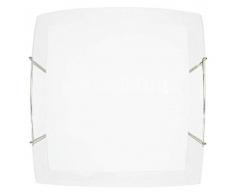 E-ENERGY Elisa Lampada Plafoniera da Soffitto in Vetro Moderna Quadrata Attacco E27 1 Luce 30cm Made in Italy