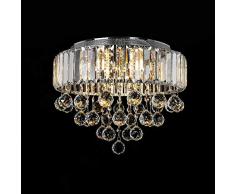 Lampadario di cristallo, 6 luci G9 Premium Moderna ed elegante Plafoniera rotonda Ø40CM Illuminazione a sospensione (Lampadine non incluse)