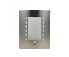 Lampada da Parete Smartwares 5000.086 Messina, Lampada per Esterni, Acciaio Inox, Sensore di Movimento, IP44, n/a, impermeabile;motion sensor;staffe di montaggio incluse