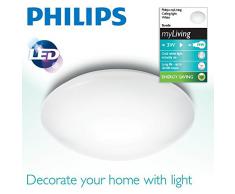 Philips 318013116 Suede Lampada da Soffitto a LED, 12 W, Bianco, 28 cm