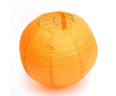 Westeng 10 paralume carta lanterna rotonda lampada in paipier cinese, Carta avorio velina 90 g/m² certificata PEFC, Arancione, 16