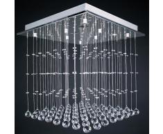Lampadario di Cristallo - CEE: A++ a E, 50x50x50 cm, 6xGU10, Moderno, Argento - Lampada a sospensione, Lampadario, Luce a sospensione - per Soggiorno, Camera da Letto, Corridoio, Cucina