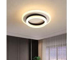 Plafoniera Led Soffitto Moderna, 24W 3000K Luce Calda Plafoniera Led Rotondo di Creativo Design a Doppio Strato, Lampada da Soffitto in Acrilico per Corridoio, Cucina, Ufficio, Studia