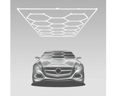 HRTX Luce LED Esagonale per Garage, Luce LED a Nido dApe a Soffitto 14 Griglia, Realizzata con Guscio in Alluminio e Plastica PC, Impermeabile IP54, Utilizzata in Autolavaggi, Sale Espositivenull