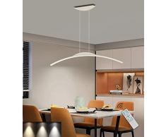 Moderno LED sala da pranzo luci a sospensione arco dimmerabile Bianco lampada a sospensione ufficio soffitto lampadario tavolo da pranzo lampada altezza regolabile soggiorno camera da letto L150cm/70W