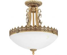 Lampada da soffitto Almuth, Classica, Country House, ottone antico, E27
