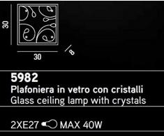 Plafoniera Vetro Con Decoro Cristalli 2E27