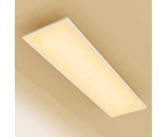 LEDYA Pannello Led, LIGHTNUM 30w 2400lm Plafoniera Led Piatta, Pannello Soffitto Bianco Caldo 3000k, Plafoniera Rettangolare Per Ufficio, Soggiorno, Bagno, Cucina, Balcone, Bagno, Cantina, 100x25cm