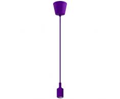 Lampadari Sospensione Lampade a Sospensione Lampada Silicone Viola Moderno con Portalampada E27 Lunghezza Totale 104CM di Enuotek