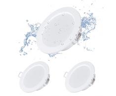 bapro Faretti LED da incasso per cartongesso Set da 3, 6W 500LM 3000K IP44 Ultra Slim Spot led incasso luci ultrasottili da soffitto, per bagno/soggiorno/camera da letto/cucina(Bianco caldo)