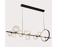 Lampada a sospensione per tavolo da pranzo a LED Lampadario in vetro nero nordico/Lampadario A Sospensione Moderna Soggiorno Cucina Illuminazione Lampadine G9 (size:120cm)