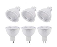 DiCUNO Lampadina LED MR16 GU5.3 5W, Non dimmerabile, Lampadine LED spot, Equivalente alogeno 50W, 500LM, Bianco naturale 4000K, AC/DC 12V, angolo del fascio di 38 °, 6 Pezzi