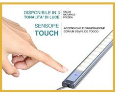 BARRA LED CON INTERRUTTORE TOUCH - 1 METRO - 1500 LUMEN, CHIP 5630 SAMSUNG (Luce calda)
