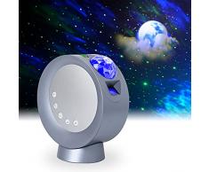 LooEooDoo LED Star Projector Light, Galaxy Lighting, Moon Nebula Lampada da notte con base, telecomando e batteria da 2000 mAh per sala giochi, home theater, camera da letto o atmosfera (blu)