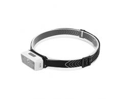 Cosiki Lampada frontale con sensore di movimento, uso ricaricabile, angolo regolabile con fasciatura di cavo dati per il campeggio per lescursionismo, la pesca