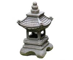 NGXL Giardino Solare Esterna di Stile Giapponese Zen Solari Luci da Giardino Lanterna Pagoda Luce della Lampada Statua Casale Balcone Creativo Decorazione della Lampada Prova di Gelo,Grigio