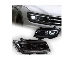 Faro A Led Rotondo Fari Per VW Per Tiguan 2017-2021 Fari Per Auto LED Faro DRL Hid Head Lamp Angel Eye Bi Xenon Beam Accessori Styling Faro Fanale Fari (Misurare : Right Drive)