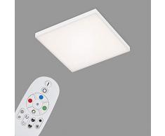 Briloner Leuchten Pannello, Lampada a soffitto a LED dimmerabile, Senza Cornice, Controllo della Temperatura di Colore, RGB, incl. Telecomando, 16 Watt, 1.800 Lum, Bianco