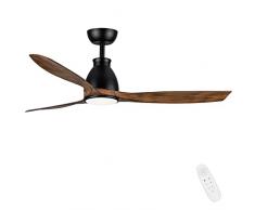 Newday 132cm Ventilatore da Soffitto con Lampada e Telecomando, Ventilatore da soffitto con Luce LED Silenzioso, Lampadario con Ventilatore da Soffitto Colore Legno, 3 ABS Pales, 6 Velocità,Motori DC
