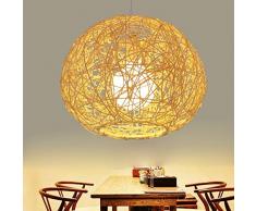 LANTING Creatività Personalità Il giro Lampada a sospensione Cinese Stile Sala da pranzo Lampadario rattan Paralume Fatto a mano Per Tavolo da pranzo Camera da letto Soggiorno E27*1 Max 40W Ø30CM