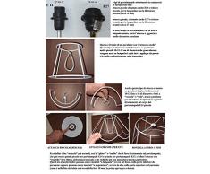 Paralume cilindro cilindrico moderno in tessuto e PVC - produzione propria - made in Italy (cm 45)