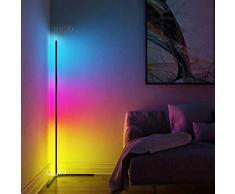 QJUZO Lampada da Terra LED, RGB Piantana da Terra Dimmerabile, Design Moderno Lampada da Letto, 20W Color Ambiance per Soggiorno Ufficio Camera da letto