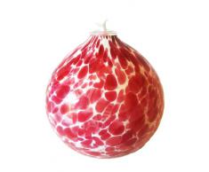 Lampada ad olio, lampada die vetro colorato e soffiato con la bocca a petrolio in colore bianco e rosa, da riempiere, diametro circa 9 centimetri, progetto Oberstdorfer Glashütte