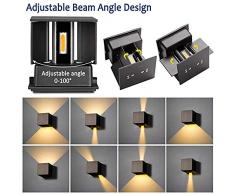 2 pezzi 12W Applique da parete interno moderno bianco caldo 3000K lampade da parete in Alluminio per soggiorno camera da letto corridoio scale cucina sala da pranzo