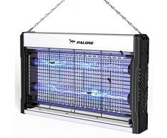 PALONE Lampada Antizanzare, 3200V USB Zanzariera Elettrica, 2 X UV LED Lampada Zanzare | Doppia Griglia | con Catena und Vassoio | per Interno Esterno Grondaia