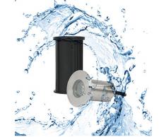 Partenopeautensili® FARETTO LED SEGNAPASSI LED 12V AD IMMERSIONE IMPERMEABILE 2W PER ESTERNO IP68 PISCINA GIARDINO SENTIERI LUCE BLU E FREDDA (Fredda 6500K)