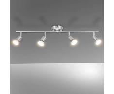 Bojim Lampadario da Soffitto, Plafoniera con 4 Faretti Orientabili LED GU10 Bianco Caldo 6W Pari a 54W 550LM 220V 2700K, Lampada Moderna Sistemi di Faretti per Camera Salotto Soggiorno Cucina