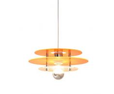 YHQSYKS Lampadario a Sospensione Ristorante Classico retrò a 1 Luce Lampade a Sospensione in Acrilico Arancione Lampada da soffitto a Isola da Cucina Minimalista nordica