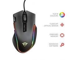 Trust Gaming GXT Laban Ergonomico Mouse da Gioco Professionale, con Sensore di Elevata Precisione e Totale Illuminazione LED RGB, Nero