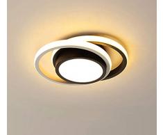 Osairous Plafoniera LED, 21W 2 anelli Moderna plafoniera a LED, 3500K Lampada da soffitto in metallo acrilico bianco chiaro per soggiorno, camera da letto, studio