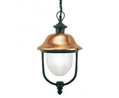 Lampada a sospensione classica illuminazione da esterno grigio-rame