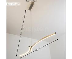 Lampadario LED Seward - Lampada a Sospensione Altezza Regolabile - Nichel e Vetro con LED Integrato - Design Elegante Moderno - Ideale per Cucina Salotto Ufficio Illuminazione Tavolo