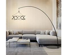 PAKFAN Lampada da terra ad arco a LED con telecomando, lampada da terra moderna per soggiorno, illuminazione ambientale per la lettura che lavora per lufficio della camera da letto del soggiorno Blac