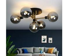 ZMH Plafoniera moderno lampada soffitto casa - illuminazione interni plafoniera con 5 palla di vetro 3000K luce bianco caldo portalampada G9 per soggiorno cucina e camera da letto